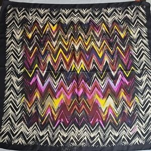 Missoni Silk Scarf in Black and Orange Accent
